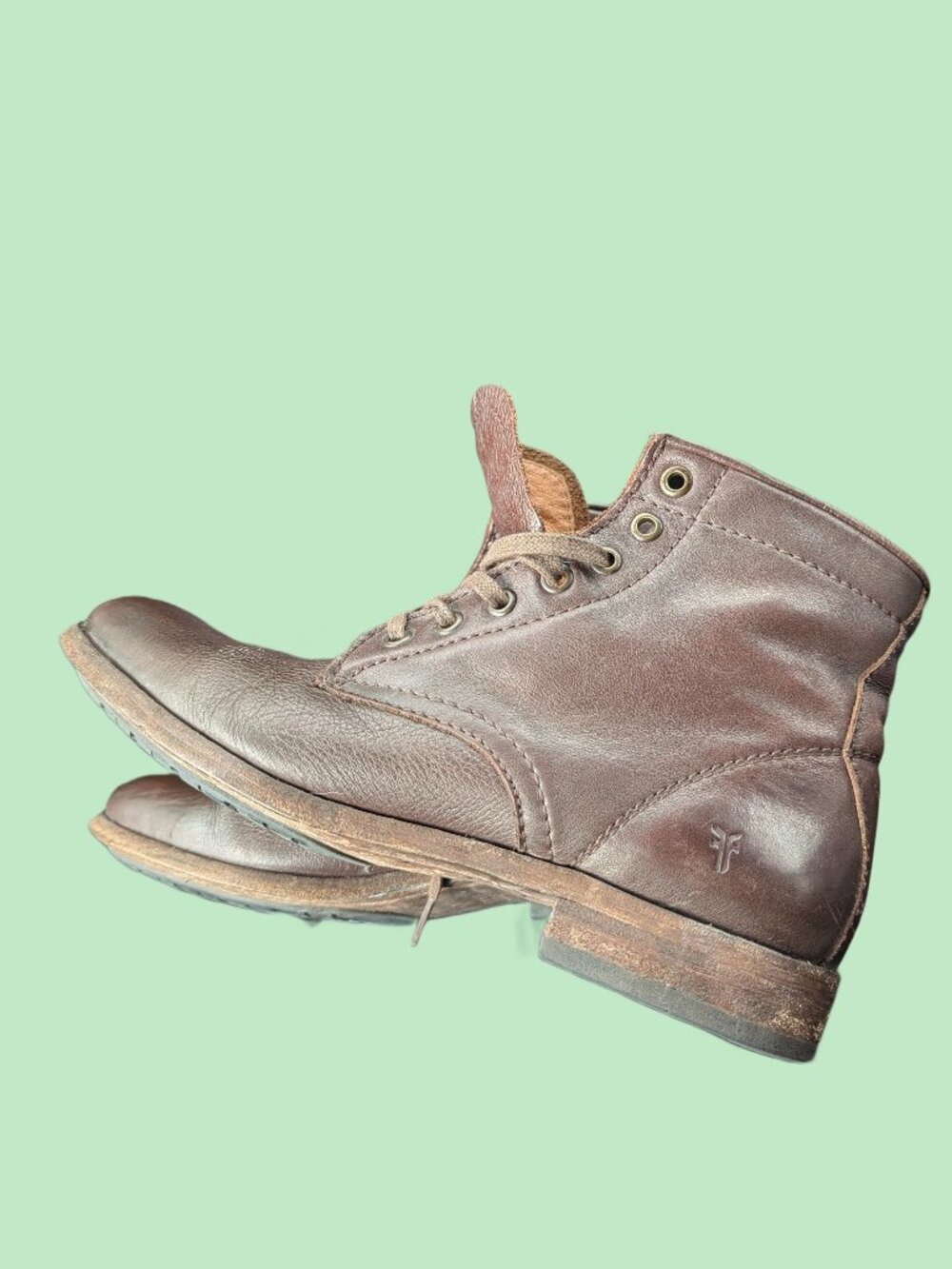 Frye Women's Veronica Lace Up Brown Leather Boots - Size 9 B